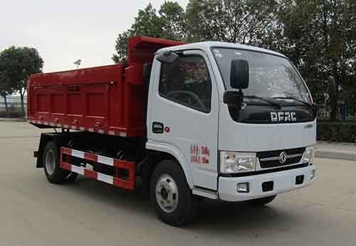 Euro V Garbage Dump Truck Kabin Baris Tunggal Dengan Kontainer 5CBM